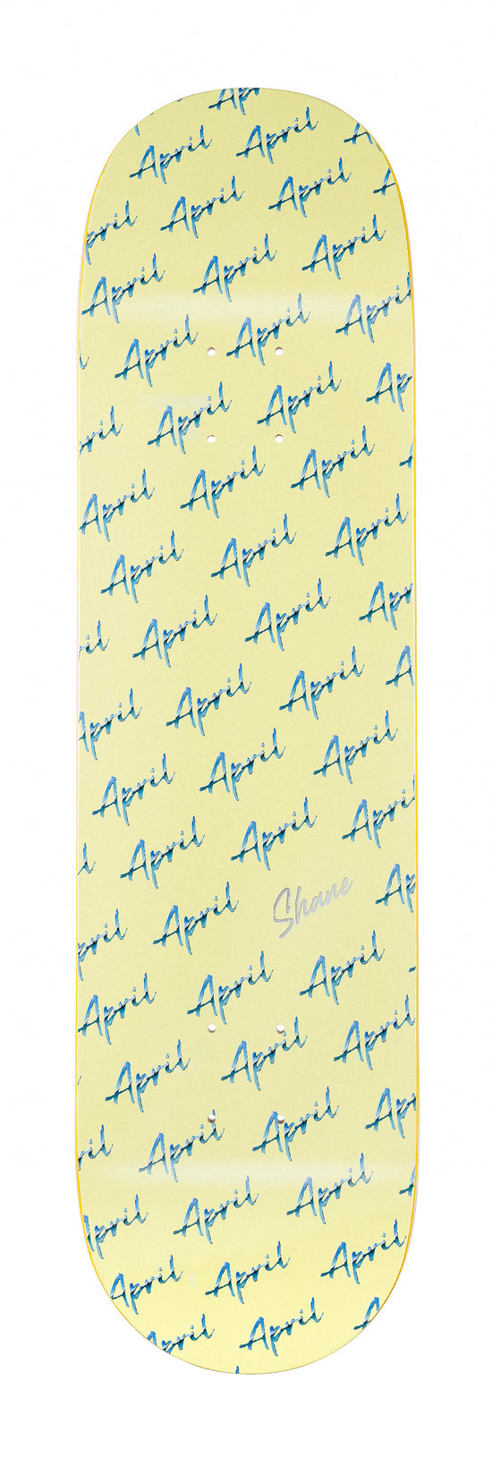 APRIL SHANE O'NEILL - SCRIPT LOGO - YELLOW