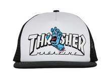 Load image into Gallery viewer, Thrasher Screaming Logo Trucker Santa Cruz Hat White
