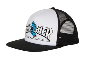 Thrasher Screaming Logo Trucker Santa Cruz Hat White